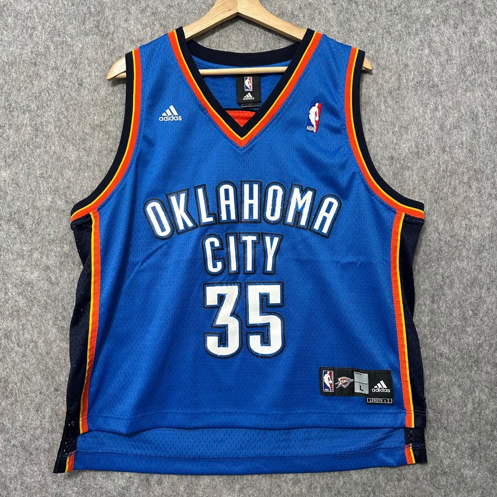 Adidas Oklahoma City Thunder Kevin Durant 35 NBA Jersey Mens Sz Large Blue